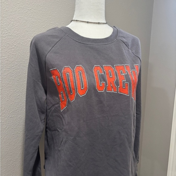 Isabel Maternity by Ingrid & Isabel Gray Crew Neck Sweater with Orange Print - Picture 2 of 4